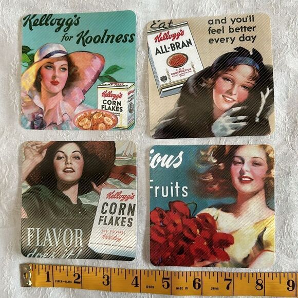 Coasters Retro Vintage Kelloggs Plastic - Picture 8 of 9